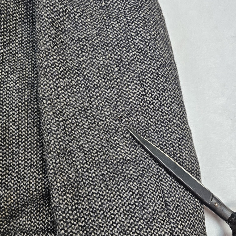 Vtg 80's Lakeland Sportswear Coat Mens 36 Tweed Wool Car Coat Liner Black Gray - Picture 6 of 16